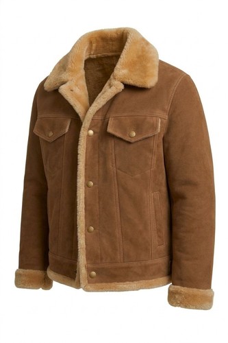 Men suede leather jacket - men's,