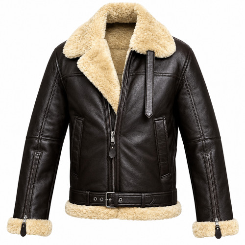 Leather aviator bomber - leather,