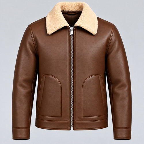 Men brown real - brown, leather