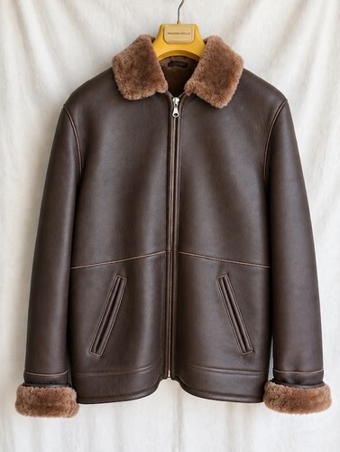 Men shearling aviator flight - shearling,