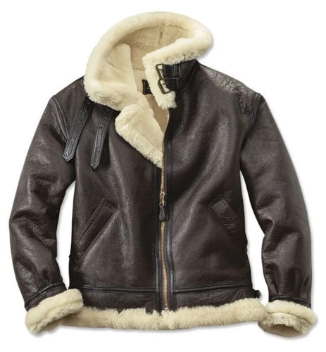Men brown leather bomber - men's,